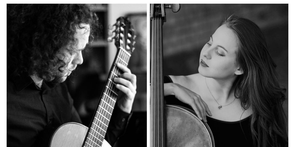 Das SynUs Duo: Gitarrist Guy Woodcock und die Cellistin Zuzanna Szambelan