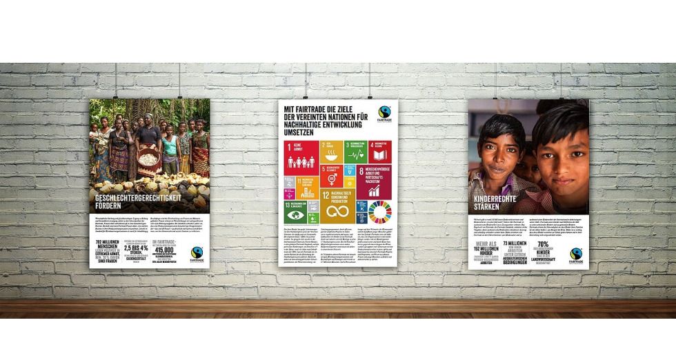 Fotoausstellung "Nachhaltig handeln – Arbeitsschwerpunkte von Fairtrade" im Rathaus Charlottenburg.