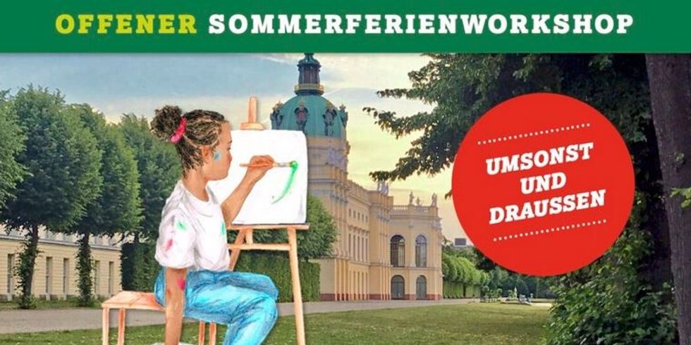 Zeichnen und malen im Schlosspark Charlottenburg.