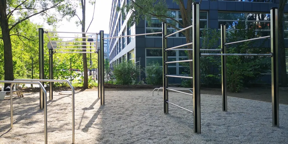 Neue Calisthenics-Anlage in der Clara-von-Simson-Straße 7 in Charlottenburg.