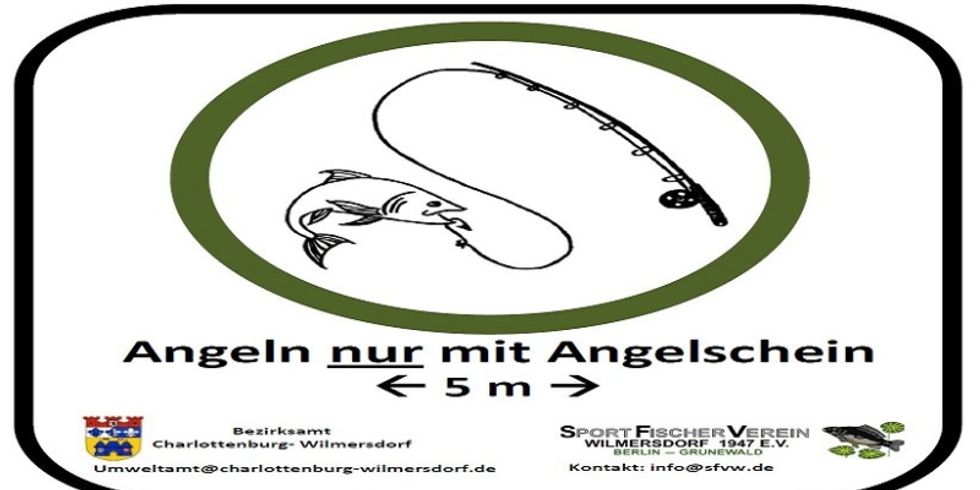 Schild: Angeln nur mit Angelschein