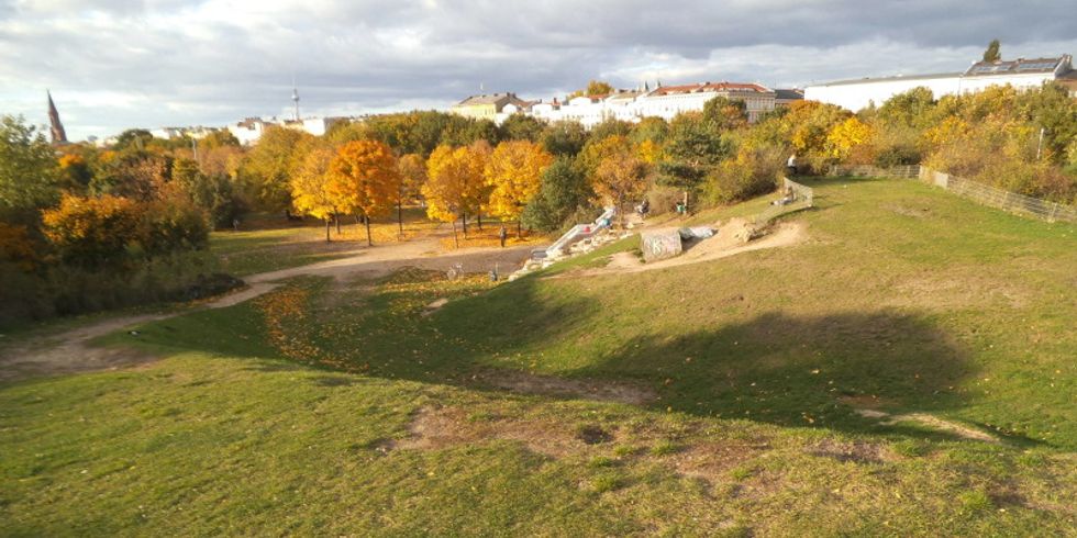auf dem Rodelhügel im Görlitzer Park