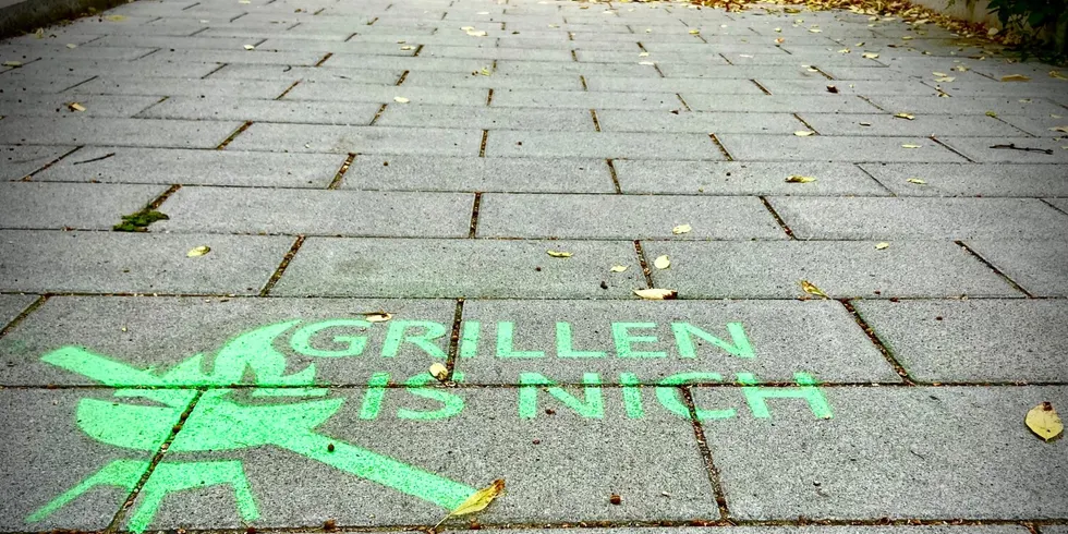 Symbolfoto: Grillverbot Lichtenberg auf den Weg im Stadtpark Lichtenberg gesprüht