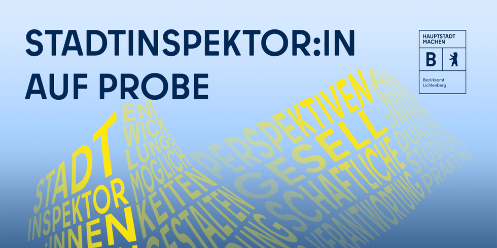 Illustration mit Schriftzug Stadtinspektor:in auf Probe