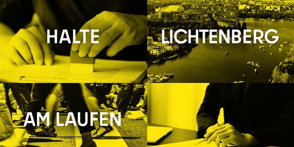 Halte Lichtenberg am Laufen, 4 Bilder mit Verwaltungstätigkeiten