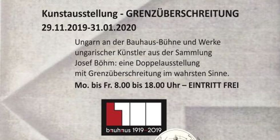 Plakat zur XI. Kunstausstellung in der Reihe „Kostbarkeiten“ unter dem Titel „GRENZÜBERSCHREITUNG“