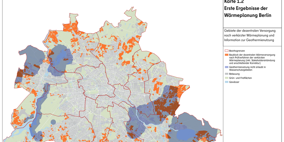 Karte: Erste Ergebnisse zur Wärmeplanung - dezentrale Gebiete