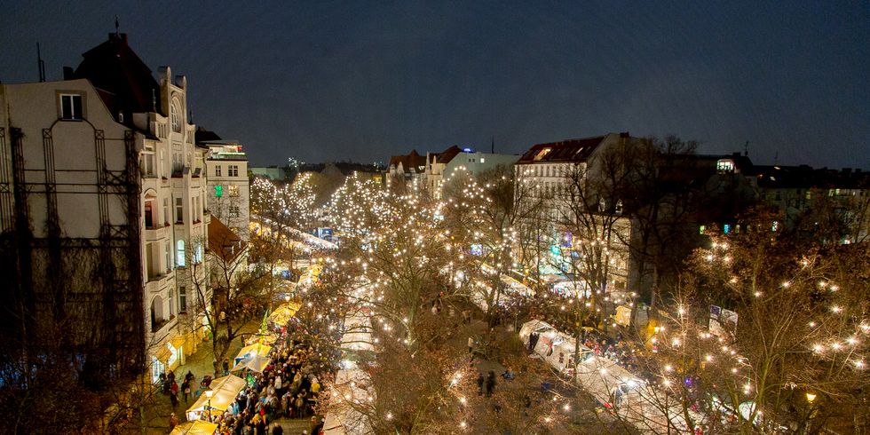 Alt-Rixdorfer Weihnachtsmarkt von oben