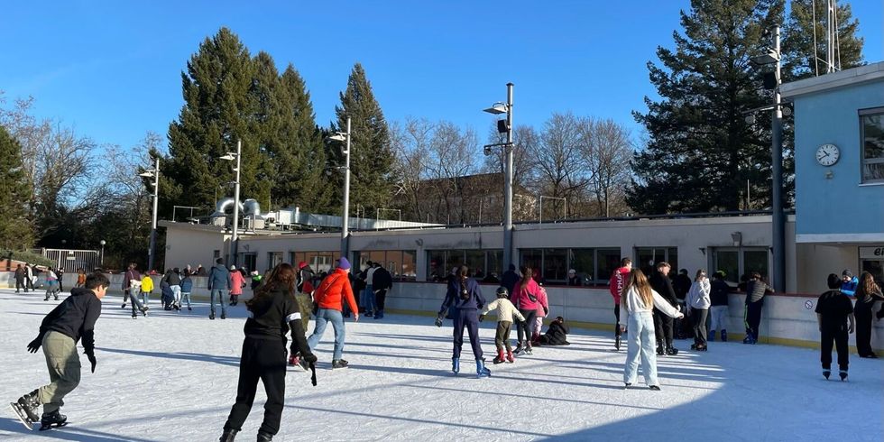 Eisläufer im Eisstadion Neukölln