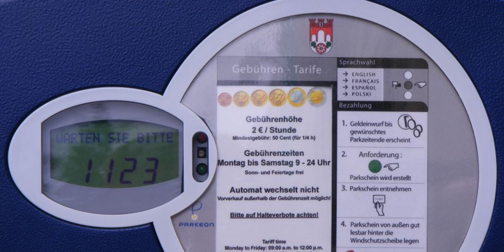 Display Parkscheinautomat