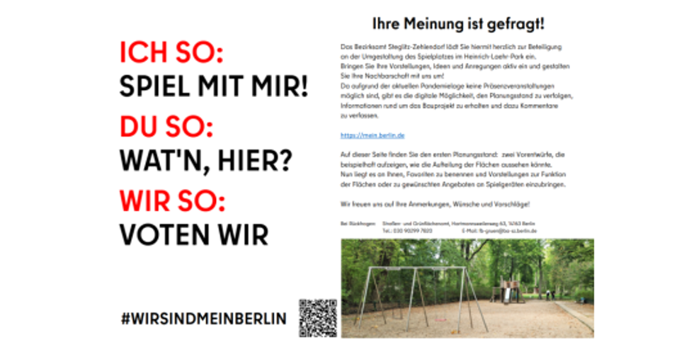 Flyer Umfrage meinberlin.de Heinrich Laehr Park