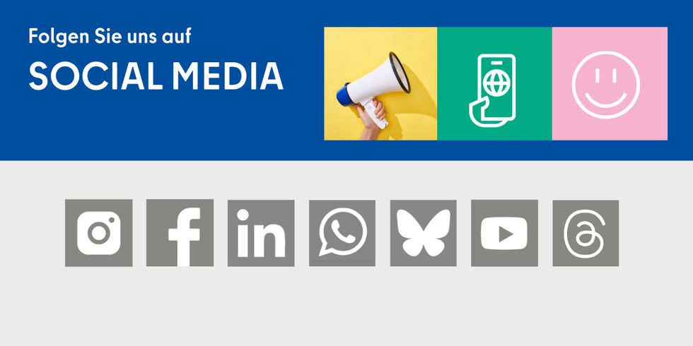 Grafik mit Social Media Icons