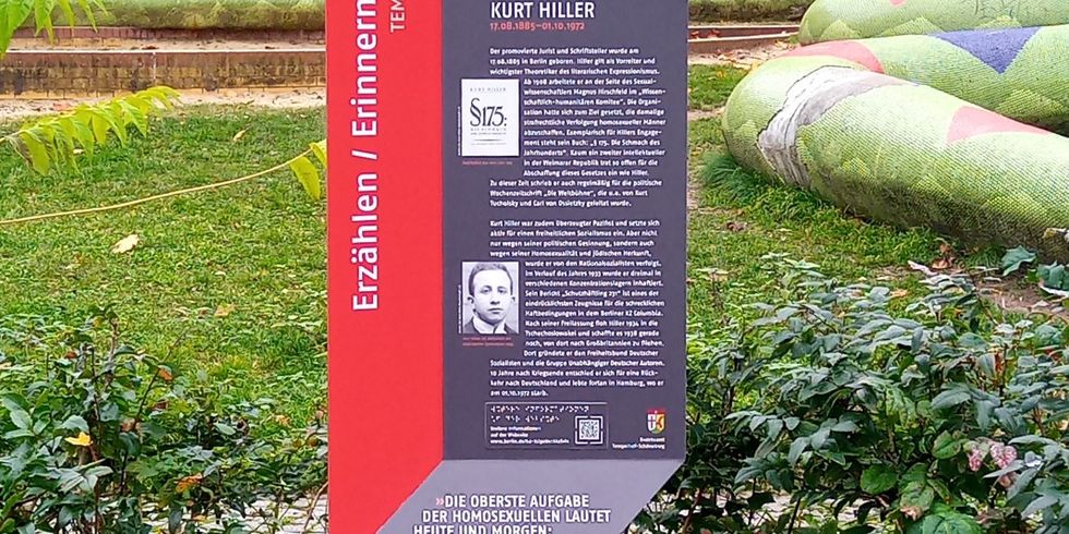 Gedenktafel für Kurt Hiller