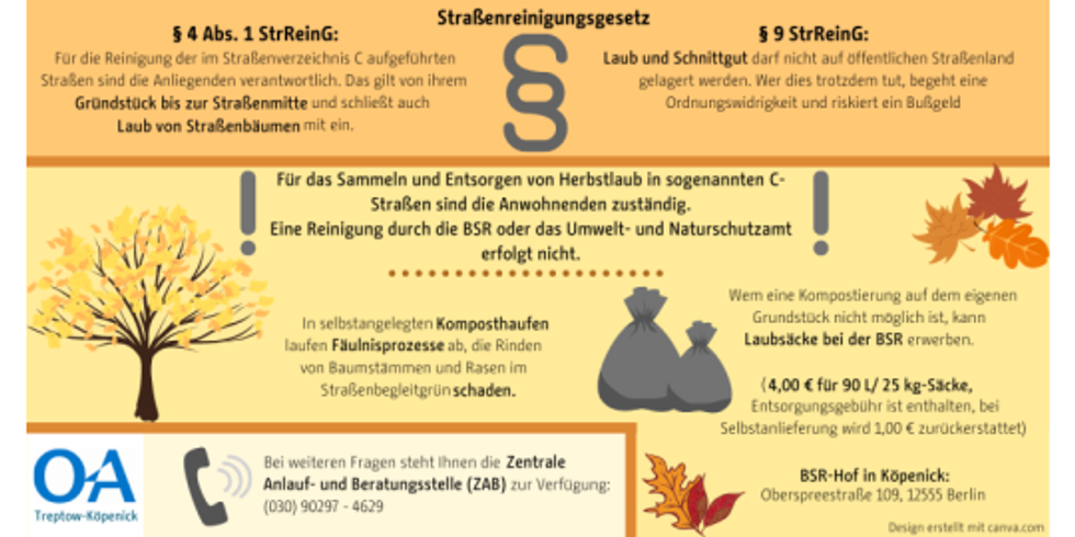 Merkblatt zur Entsorgung des Herbstlaubs