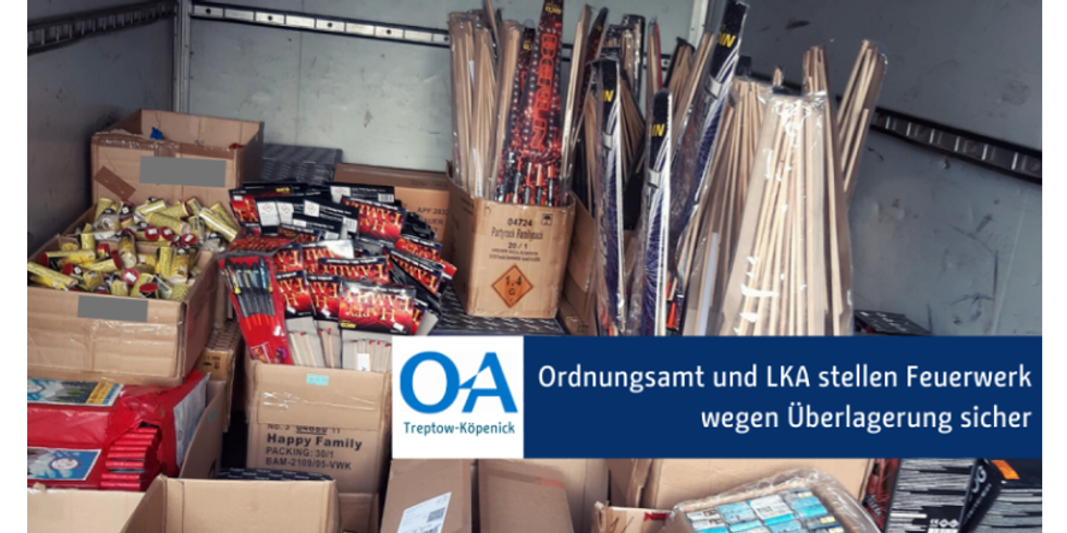 Sichergestellte Pyrotechnik wegen Überlagerung