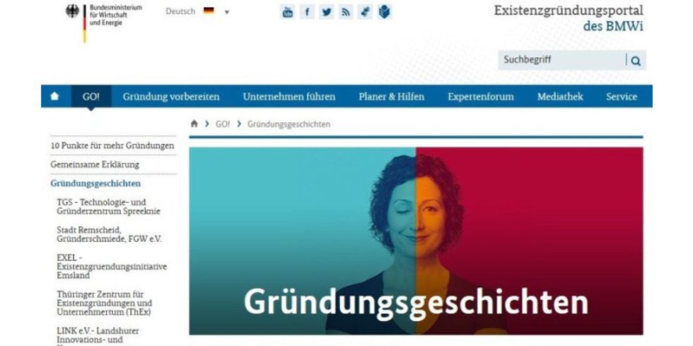 Webseite des BMWi