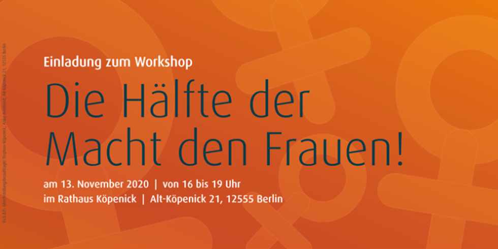 Flyer Workshop "Die Hälfte der Macht den Frauen!"