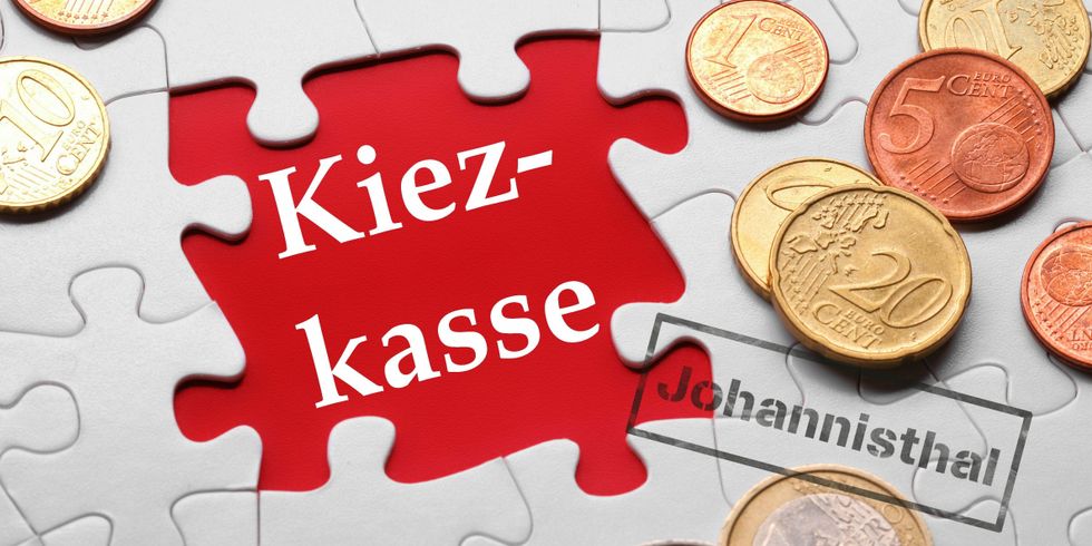 Puzzle mit Geldmünzen und der Aufschrift Kiezkasse Johannisthal