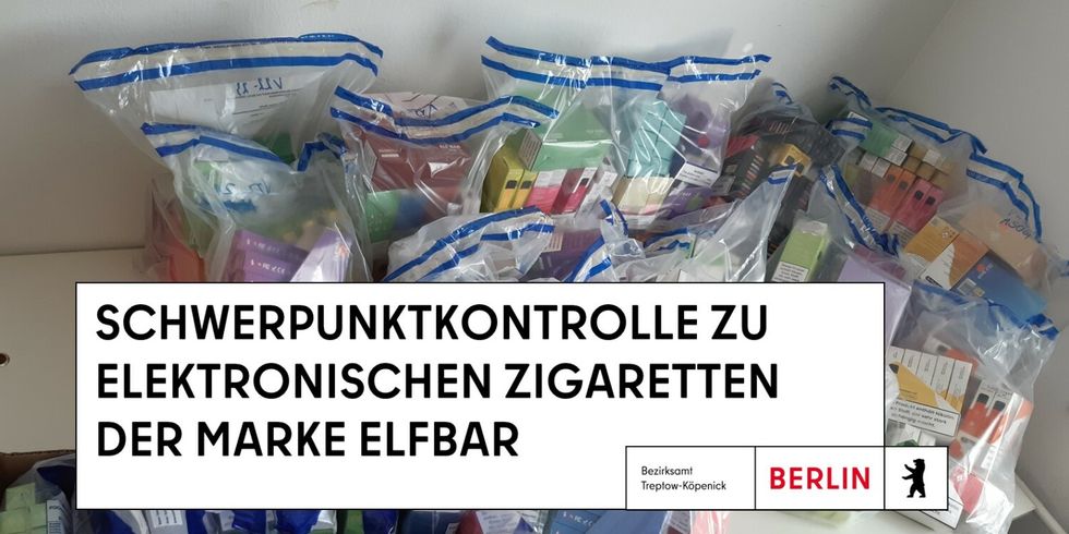 Sichergestellte Produkte der Marke Elfbar