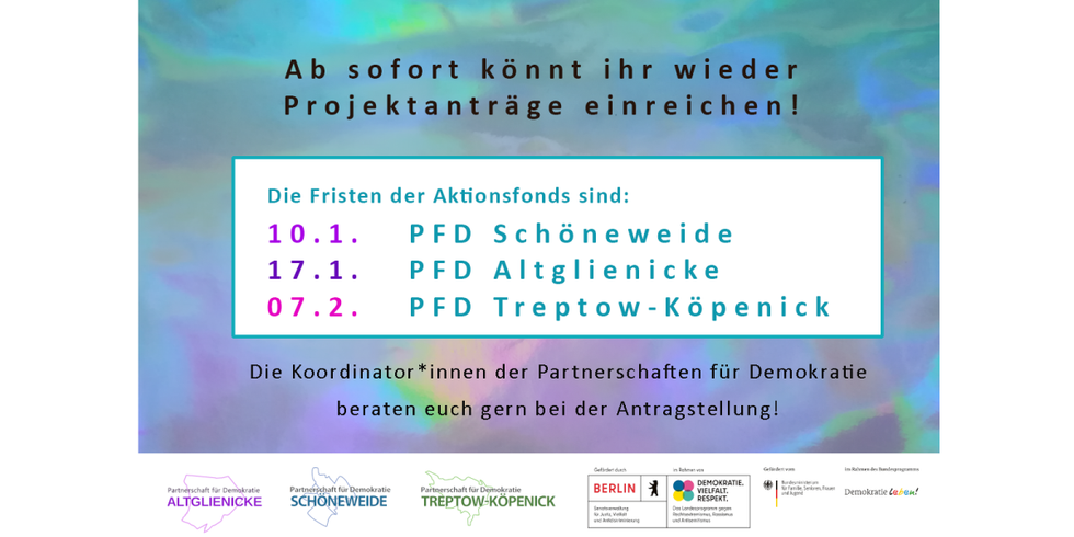 Sharepic für Projektaufruf 2023 für Partnerschaften für Demokratie