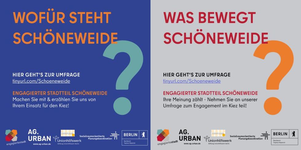 Sharepics für die Umfrage zum Engagierten Stadtteil Schöneweide