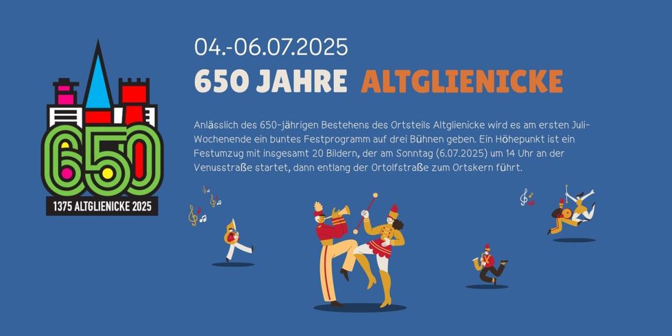Banner zu 650 Jahre Altglienicke mit Jubiläumslogo