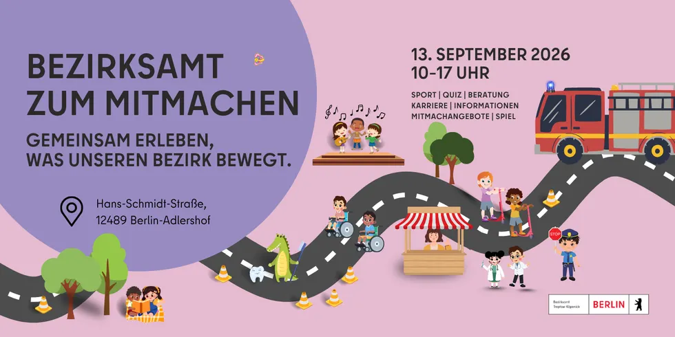 BAzuM 2026 Banner mit den Eckdaten des Familienfestes am 13.09.2026