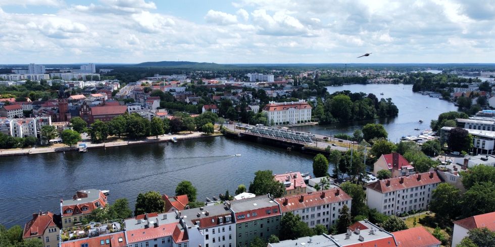 Luftaufnahme der Altstadt Köpenick