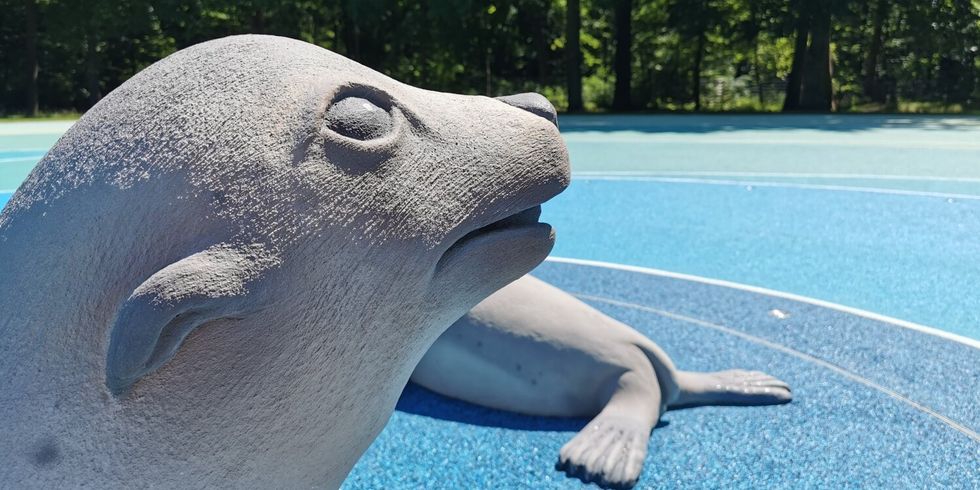 Ein Seehund aus Stein