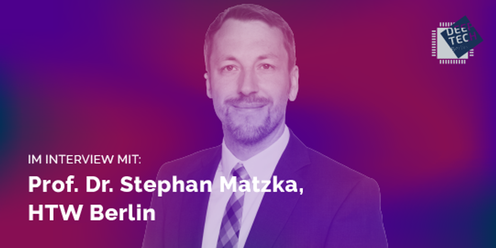 Porträt von Stephan Matzka mit Deep Tech Logo