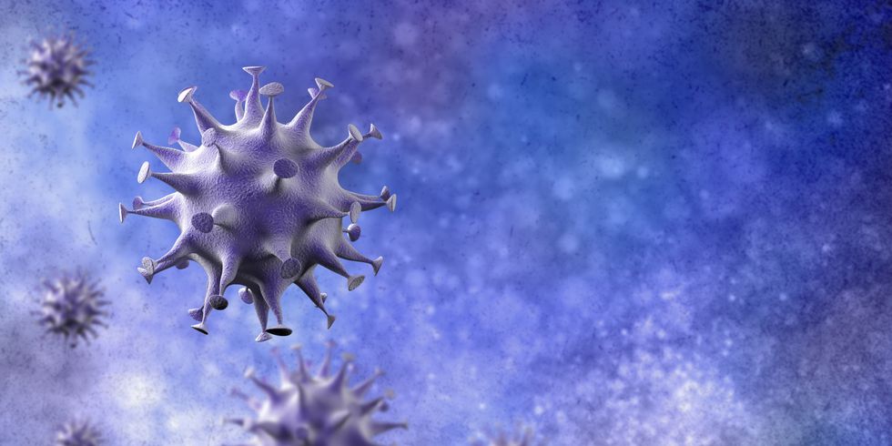 Coronavirus-Zellen Ausbruch, eine Epidemie der Coronavirus-Krankheit 2019-2020. Covid-19, verursacht durch das Sars-Cov-2-Virus. 3D-Darstellung