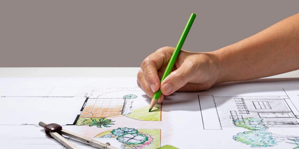 Landschaftsarchitekturstudent lernt Gartenplanung