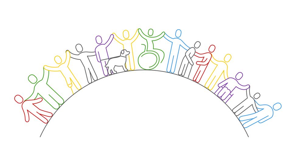 bunte Figuren symbolisieren Inklusion und Diversität