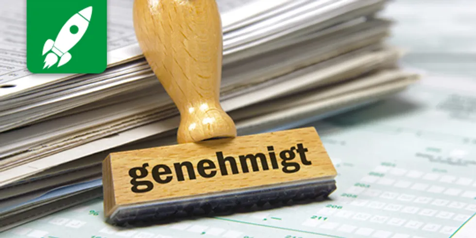 Stempel mit der Beschriftung "genehmigt"