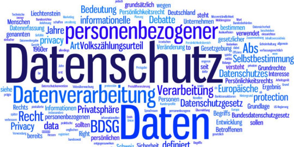 Datenschutzwolke mit Datenschutzbegriffen