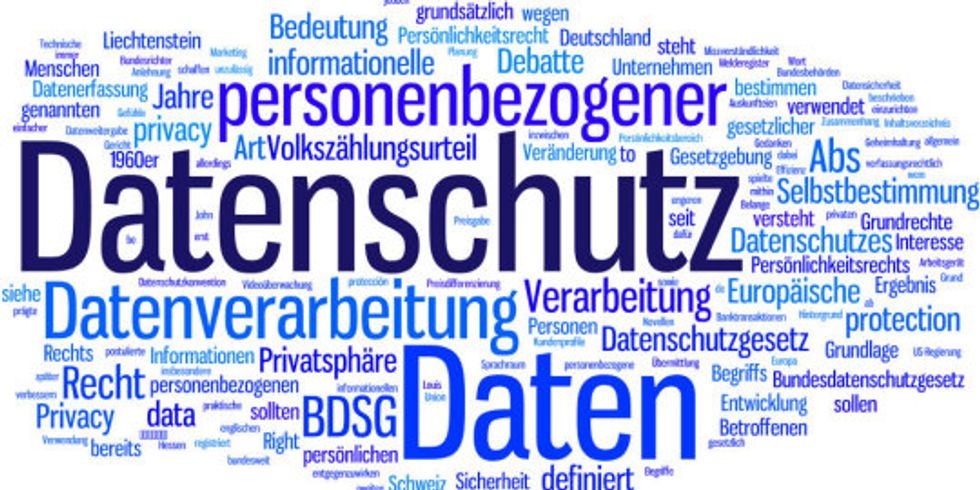 Datenschutzwolke mit Datenschutzbegriffen