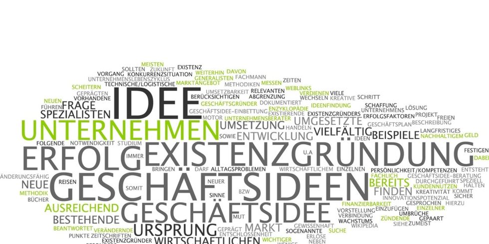 Wörter zu Existenzgründung auf einem Haufen