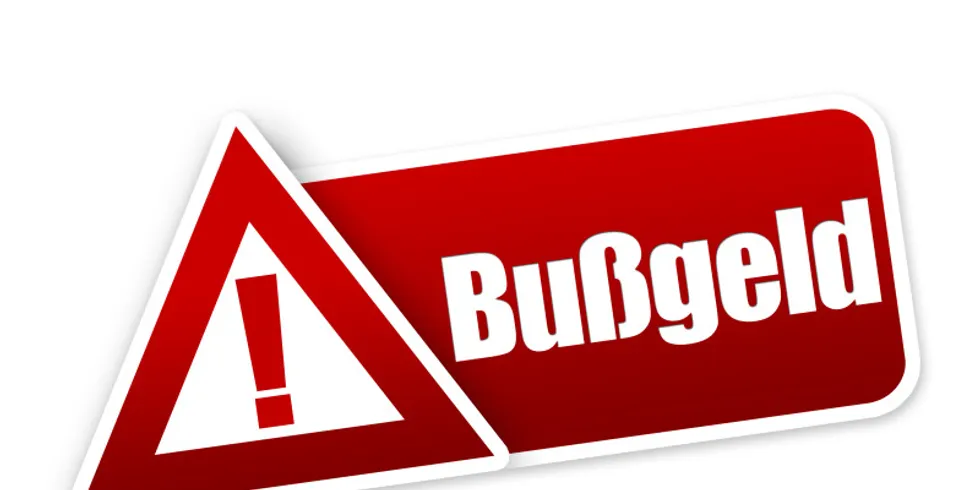 Grafik mit dem Schriftzug „Bußgeld“ und einem Warndreieck daneben