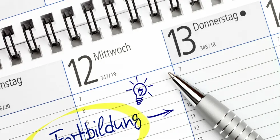 Terminkalender mit Eintrag für Fortbildung