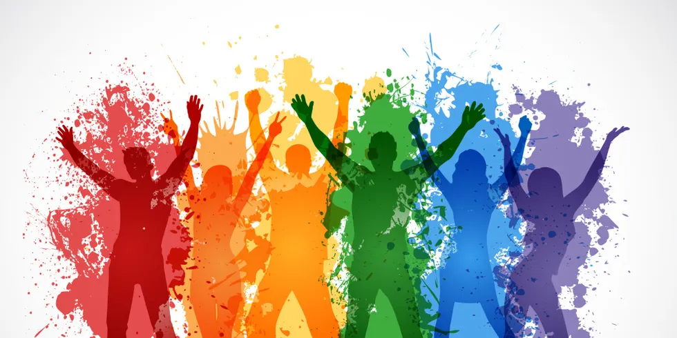 Menschliche Silhouetten in bunten Farben