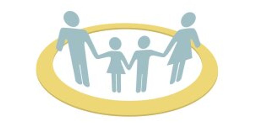 Family circle people safe inside security ring