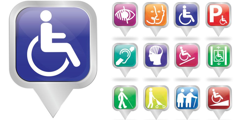 Symbole rund um die Themen Behinderung und Barrierefreiheit