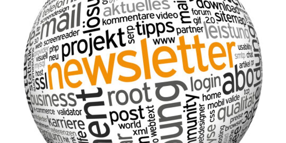 Ball mit Aufschrift Newsletter