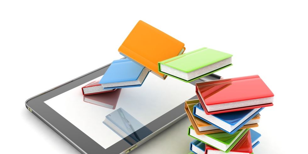 Bücher und Tablet