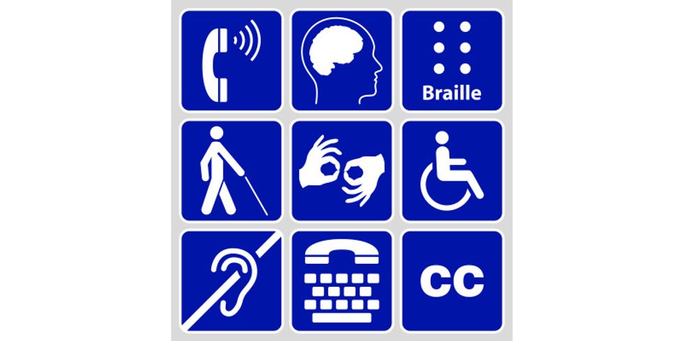 Symbole und Zeichen zur Barrierefreiheit