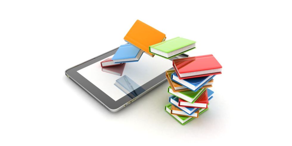 Bücher und Tablet