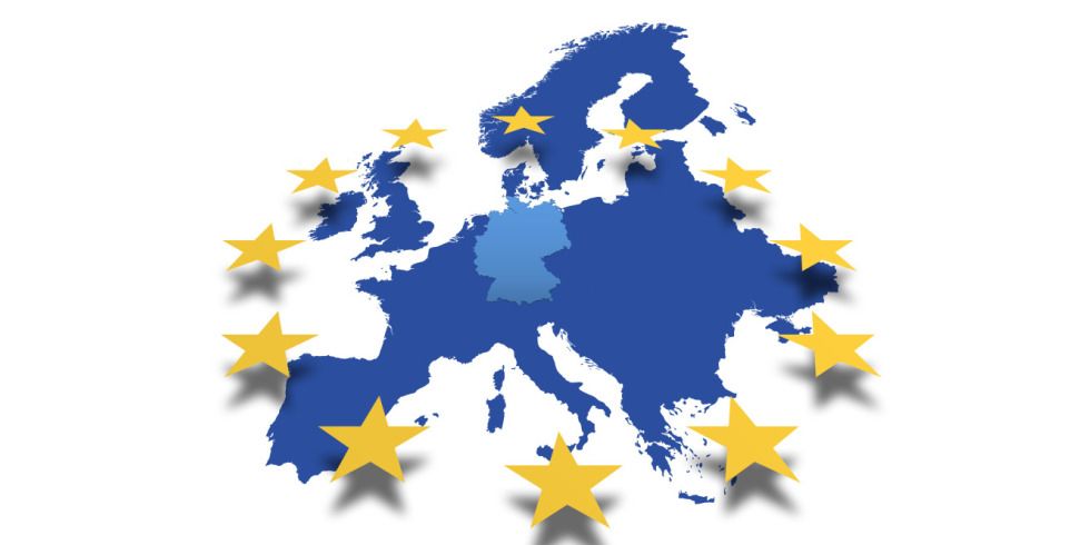 Europakarte mit Sternen