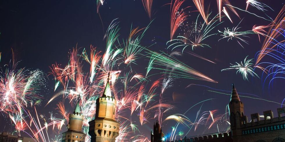 Feuerwerk Oberbaumbrücke zu Silvester