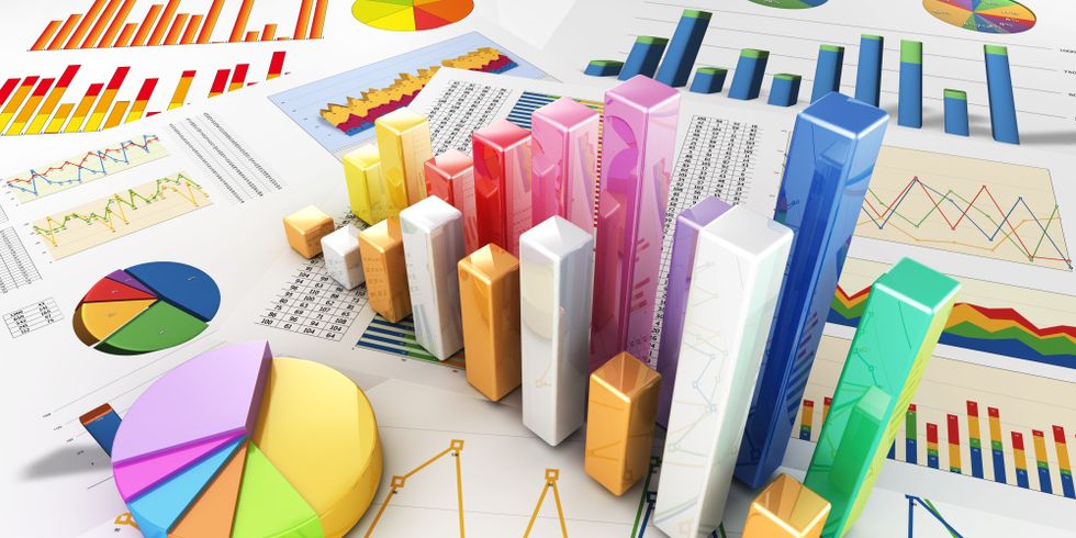 Statistiken in Form von Diagrammen, Kreisen oder Aufzeichnungen
