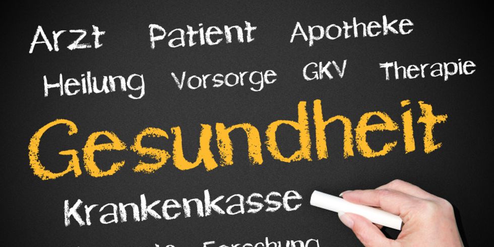 Gesundheit steht auf einer Tafel